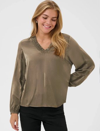 Kaffe Kamille Blouse - Khaki green - 42
