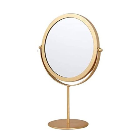 Bordspegel - Roterande metallspegel - Justerbar stående spegel - 16,5 cm (guld)