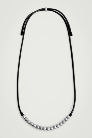COS Beaded Cord Necklace in Silver - Men
