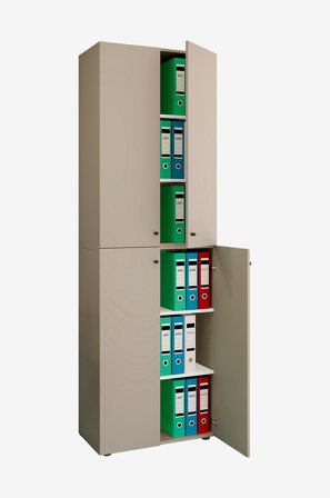 VCM - Vcm Kontorskap Lona 2Xl hengslede dører - Grå - Skap - Fra Homeroom