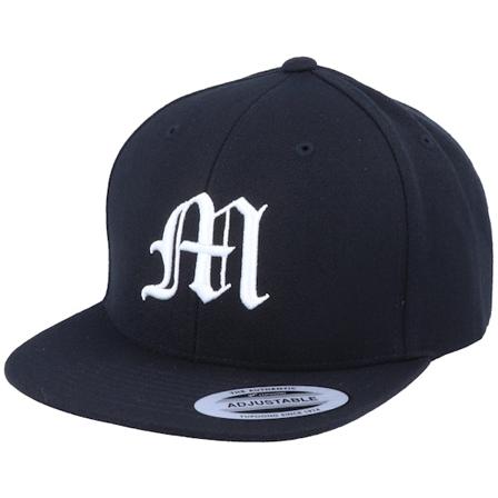 Kiddo Cap - Kids M Letter 3D Black Snapback Snapback Black Cap - @ Hatstore