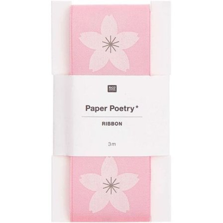 Rosa taftband - Sakura mönster