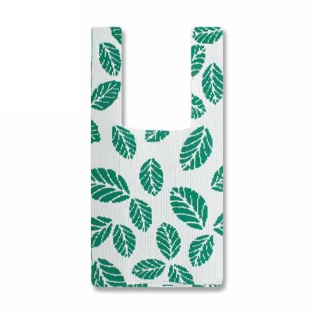 Skuldertaske Strik Håndtaske HVID&GRØN white&green