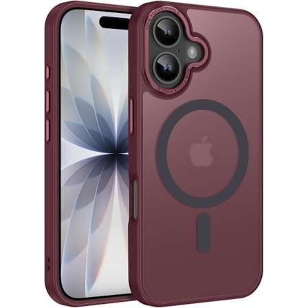 iPhone 17 Skal - Magsafe Frostat Skal – Vinröd