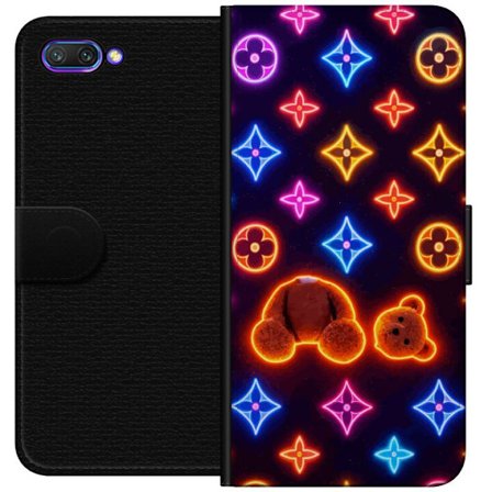 Yhteensopiva Lompakkokotelo Honor Honor 10 Neonvärisellä ylellisellä kuviolla, jossa hehkuvia nalleja pop-taide-esteetiikassa