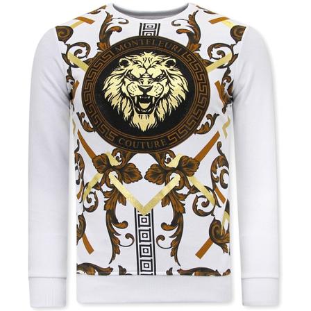 True Rise Lejon Sweatshirts For Men - 3728 - Vit vit, Herr, Herr, Storlek: S