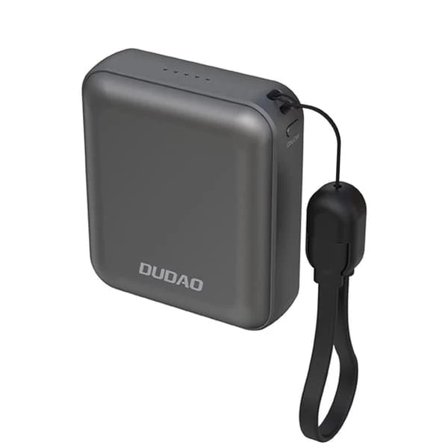 TS-Dudao Powerbank 10000mAh 22,5W USB-C USB-C-kaapelilla - Harmaa