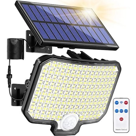 Udendørs solcellelamper, 106 LED solcelledrevne lamper med fjernbetjening