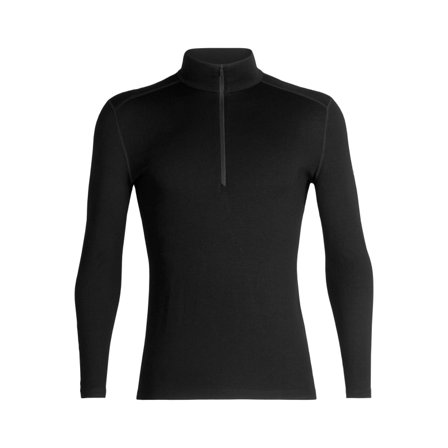 Icebreaker Men's Merino 260 Tech Long Sleeve Half Zip Thermal Top Men base layer tops Black S