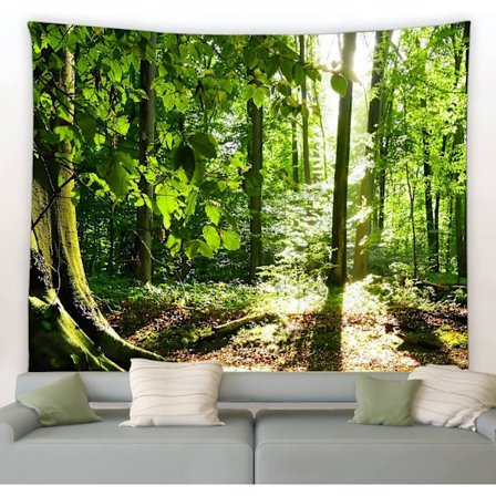 Veggteppe 200 x 150cm Dekorativ Skog, Naturlandskap for Soverom Stue Sovesal