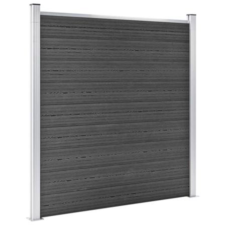 Vidaxl Staketpanel Wpc 180x186 Cm Svart Svart