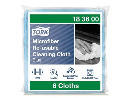 Tork Rengöringsduk mikrofiber blå 6/fp - Lyreco - Städ och hygien > Städdukar och diskdukar > Städdukar - Mikro