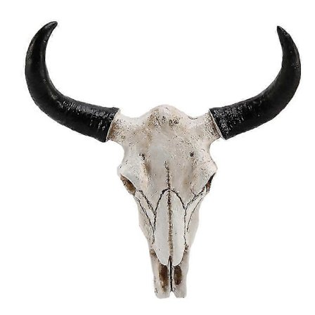 Resin Longhorn Ko Kranie Hoved Vægophæng Dekoration 3d Dyr Wildlife Skulptur Figurer Håndværk Horn