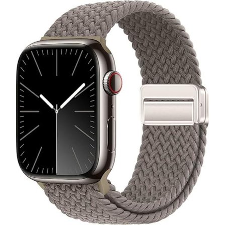 Kompatibel med Apple Watch-reim - Elastisk magnetisk nylonreim for iWatch Series for menn og kvinner Brun 42/44/45/49mm