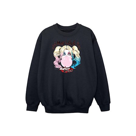 DC Comics Girls Harley Quinn Mad Love Sweatshirt 12-13 år Svart