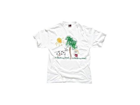 T-shirt, stickad, 100 % bomull, 7 till 9 år, 128 cl - Lyreco - Skola och förskola - Målarfärg och tillbehör - Textilfärg