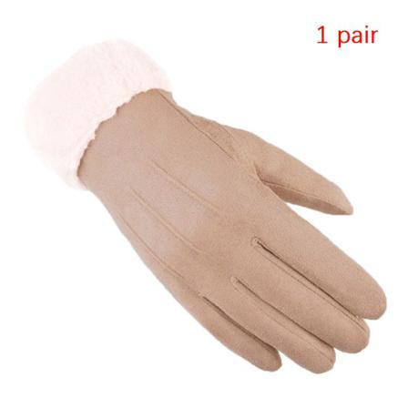 Mode Damhandskar Höst Vinter E Furry Warm Mitts Full Fing
