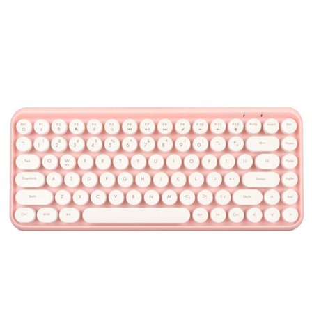 Langaton Bluetooth-näppäimistö 84 näppäintä Retro pyöreät näppäinhatut Näppäimistö IOS:lle OS X:lle Windowsille Androidille Tietokoneelle 