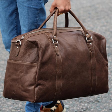 Sac "Duffel Bag" brun California pour hommes - Sacs en cuir - pour Hommes - Lucleon