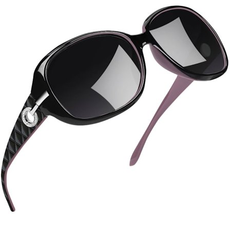 Polariserede solbriller til kvinder - Trendy, store, store solbriller til kørsel - følsomme øjne - UV-beskyttelse