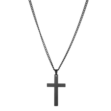 Rustfrit stål kors halskæde til mænd sølv kors halskæde til