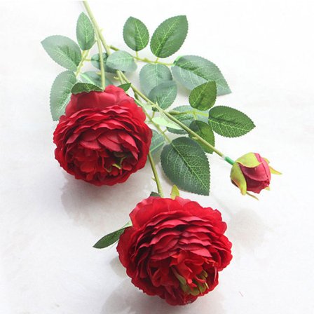 3 Heads Rose European Silk Artificiell Pion Blomma För Hem Ons