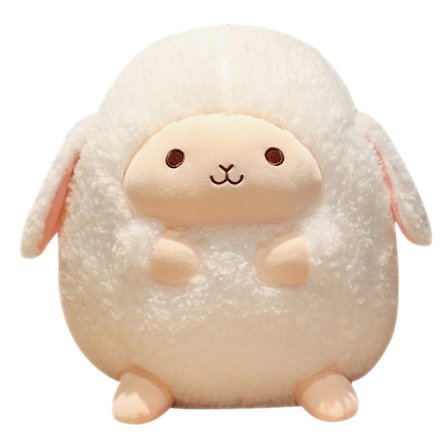 Søt plysj sau leketøy utstoppet dyrepute, søt lam plysj pute fluffy pute Kawaii sau dukke myk klem pute, lubben plysj myk leke, 23CM