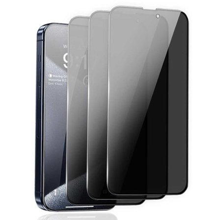 3-Pack iPhone 16 Plus Privacy Screen Protector Full Coverage HD hærdet glas