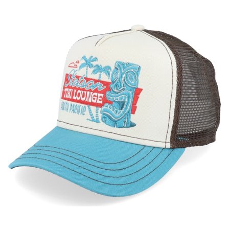 Stetson - Wit trucker Cap - Kids Tiki Lounge White/Brown/Blue Trucker @ Hatstore