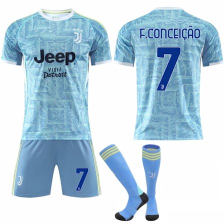 25-26 Juventus F.C. Bortedrakt NO.7 F.Conceição Draksett Barn Voksen Fotballutstyr med Sokker