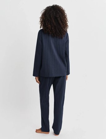 GANT Satin Stripe Pajama Set Gift Box - Navy - XS