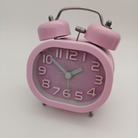 Analog väckarklocka med dubbla klockor, nyhet väckarklocka med klocka, tyst kvartsväckarklocka utan tickande, 3 tum analog väckarklocka, batteridriven