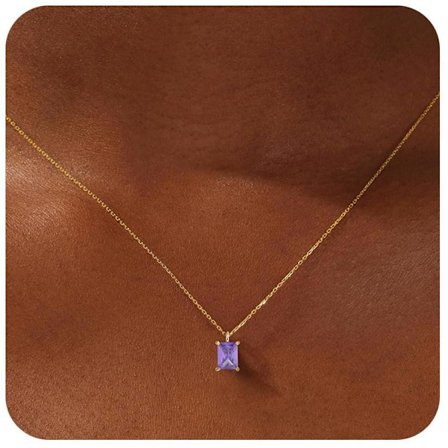 Dame Guldkæde - 18K Guldbelagt Fødselsdagskæde Diamant Halskæde Mors Dag Vedhæng Halskæde Dame Fødselsdagsgave