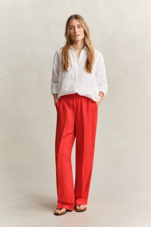 GANT Damen Hose aus Leinenmix (42) Rot