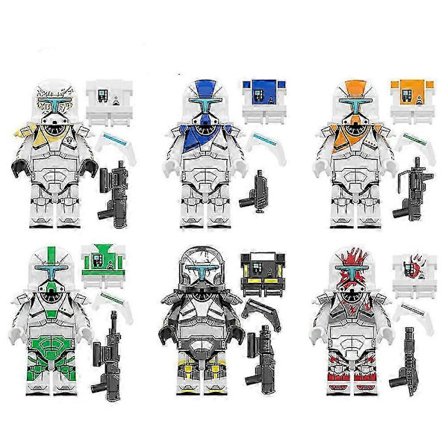 6 kpl Star Wars Clone Trooper Kypärä Toimintahahmot Rakennuspalikat Lelut Lapsille Lahjaksi