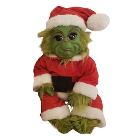 Jul Grinch Latex Plys Dukke Genfødt Baby Grinch Plys Legetøj Jul Børn Gave Es-WELLNGS