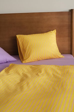 Jotex - Sengesett Økologisk Sitrongul/lilla - SIMA - Kjøp Enkeltseng hos Jotex