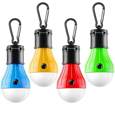 Telttlampe Bærbar Led Tellys 4 Pakker Klipskrok Orkan Nødlys Led Camping Lyspære Campingtelt