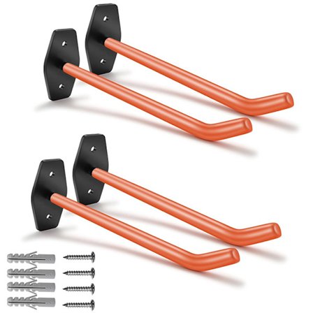 Vægmonteret Dækholder Vægmonteret Dækholder Fælg Holder Væg til Bil Dæk, Haveværktøj, Aluminium Fælge med Skruer og Dyvler Sæt af 4 Stykker