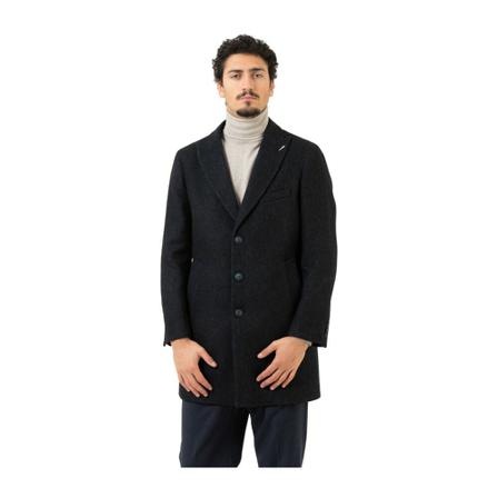 Stimm Single-Breasted Coats Blå, Herre Uldfrakker