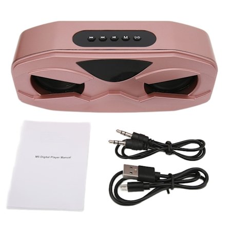 Robotdesign Högtalare Liten Inbyggd Mikrofon Tydlig Justerbar Hållbar LED-Lampa Trådlös Högtalare (Roséguld)