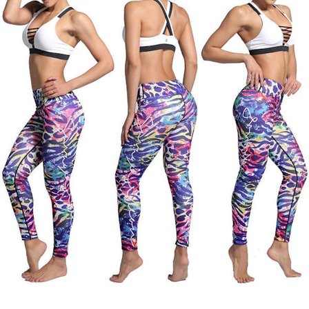 Färgglada Djurmönstrade Yoga Leggings