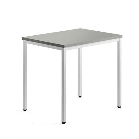 Side desk QBUS, 800x600 mm, 4-leg frame, white frame, light grey