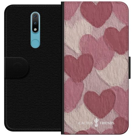 Yhteensopiva Lompakkokotelo Nokia Nokia 2.4 Cactus and Friends - Blush Paper Hearts
