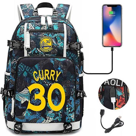 Golden State Warriors Stephen Curry Nr. 30 USB Skolesekk A5 Gul