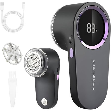 Fusselbørste, 70 minutters batterilevetid, 2 ekstra tilbehør, Type-C opladning, Intelligent digitalt display