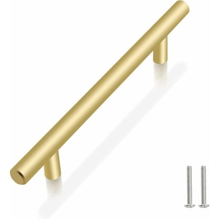 Paket med 10 skåphandtag i rostfritt stål Guld Kök 160 mm Hålavstånd T Handtag för skåpdörrar Köksdörrhandtag