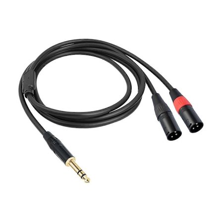 Jack 6,35 mm 1/4 TRS Stereo til Dobbel XLR Hann Audio Kabel Skjøteledning Y Splitter Audio Kabel