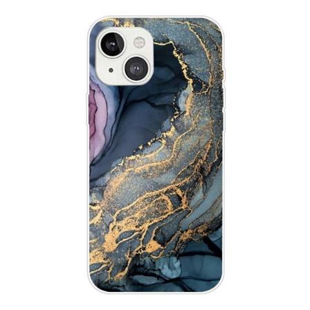 Marble design iPhone 14 kotelot - Sininen Kultainen Roiske Marmori Multicolor