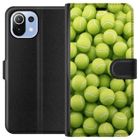 Kompatibel Tegnebogsetui til Xiaomi Xiaomi Mi 11 Lite Mønster af grønne tennisbolde i høj detalje, sporty motiv med gentagende tekstur og stærke f